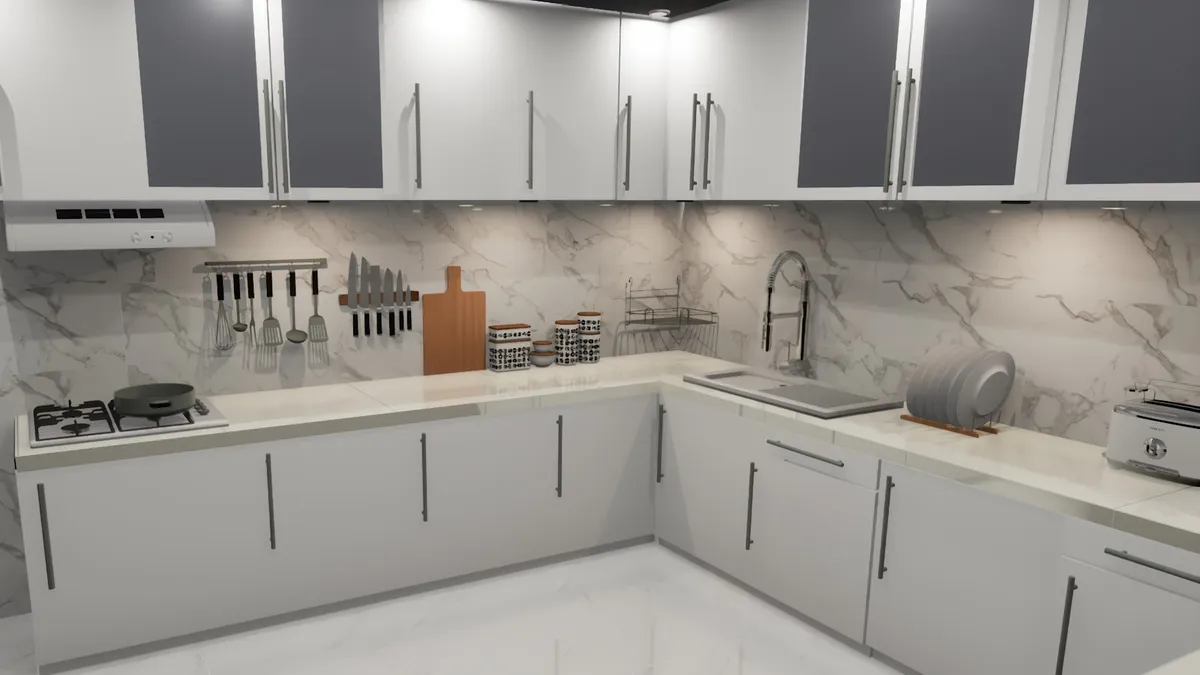 Aluminum Kitchen Cabinets — installation by Barakah Trading & Consultancy